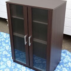 キャビネット 収納 木製 ガラス扉 600×395×893 
