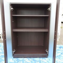 キャビネット 収納 木製 ガラス扉 600×395×893 の画像