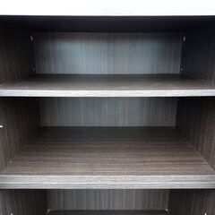 キャビネット 収納 木製 ガラス扉 600×395×893 の画像