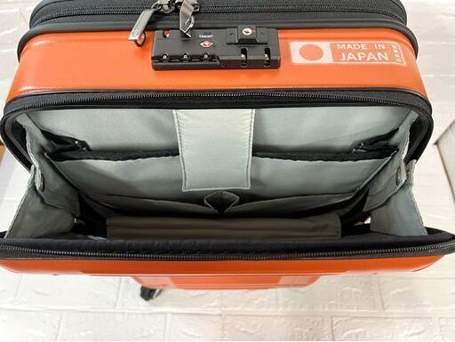 未使用 プロテカ スーツケース ポケットライナー キャリーバッグ 35L サンセットオレンジ フロントオープンポケット 機内持込みサイ