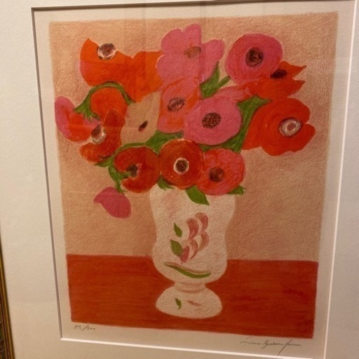 ピエールボンコンパン　絵画　バラ色の花束