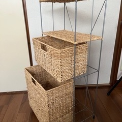 【2台セット】収納チェスト　ラック　かご