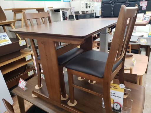 💫大川家具💫ダイニング3点セット 💫未使用 ブラウン💫3106