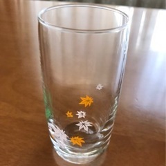 【未使用品】秋味グラス5個　冷たいビールを注ぐともみじの色が変わる！の画像