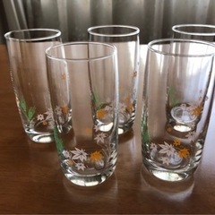 【未使用品】秋味グラス5個　冷たいビールを注ぐともみじの色が変わる！の画像