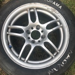 EF9 シビックにて使用 M2販売 15インチホイール 195/55R15 タイヤホイール 4本セット 15×7J ＋43 環状の画像