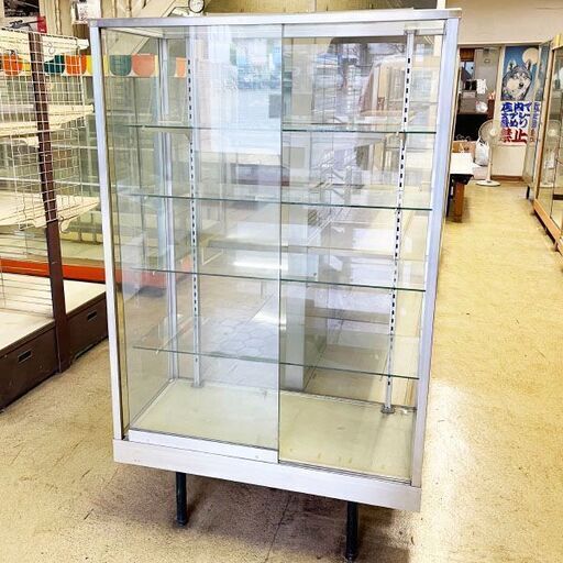 ガラスケース ショーケース コレクションケース 大型 昭和レトロ おもちゃ フィギュア 雑貨 【2】