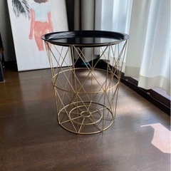 美品 ワイヤーバスケットサイドテーブル