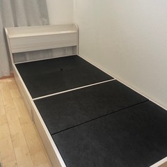 シングルベット　フレーム　引き出し×2 コンセント×2 USBポート×1の画像