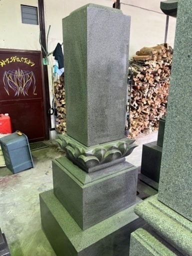 墓石新品 1.1尺 上レンゲ 三点セット 経机