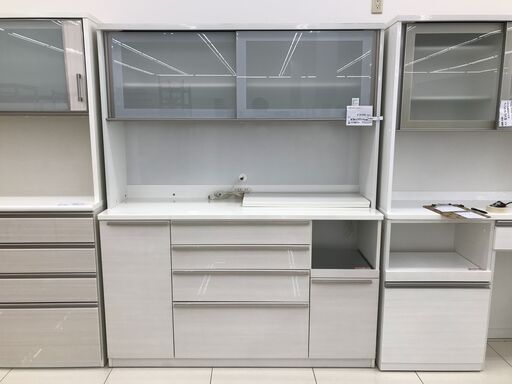 ★ジモティ割あり★ 高橋木工所 レンジボード ホワイト H200×D51×W160 クリーニング済み HJ288