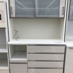★ジモティ割あり★  レンジボード ホワイト H205×D50×W120 クリーニング済み HJ289