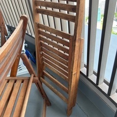 イス　木製　折り畳めます　4つの画像