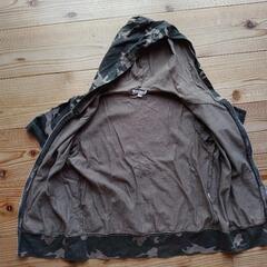 半袖迷彩柄フルジップパーカーキッズMアーミー子どもの画像