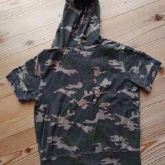 半袖迷彩柄フルジップパーカーキッズMアーミー子どもの画像