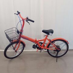 【541】(北見市民限定）折りたたみ自転車／オレンジ（北見市廃棄...