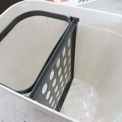 【恵庭】アスベル ルクレール/ruclaire ゴミ箱 ダストボックス セパレート 分別シール付き 15L ホワイト 中古品 paypay支払いOK! の画像