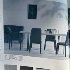 大塚家具購入　ブランド　Mikimoku モダン　ダイニングチェア　2脚　ブラック　レザー　黒の画像