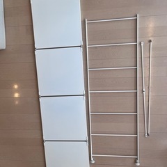 無印　ステンレスユニットシェルフ　追加用帆立1、棚板4枚、クロスバー1の画像