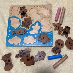しまじろう　木のパズル&つり