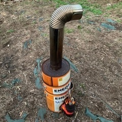 ロケットストーブ　無煙で焚き火　キャンプにもの画像