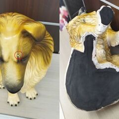 現状品 イヌ いぬ 置物 ドッグ 石膏 オブジェ 犬 DOG インテリア dog 苫小牧西店の画像