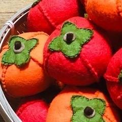 大人気　ハンドメイド 柿 フェルト　10 個セット　おままごと　...