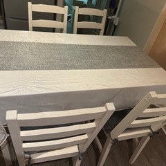 ダイニング5点セット　※既製品にセルフ塗装しております