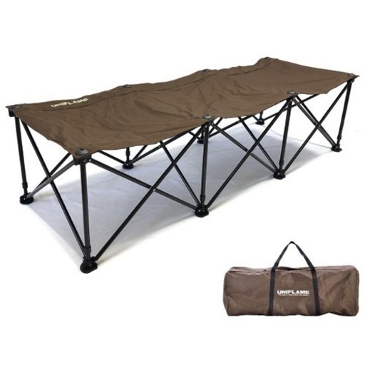 【新品】【未使用】【値下げ】キャンプ用品　リラックスコット　ユニフレーム　ブラックxブラウン