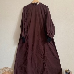 mici リブスリーブドレス　ボルドー