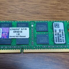 ノートPC用 増設メモリ DDR3 SODIMM 8GB中古③の画像