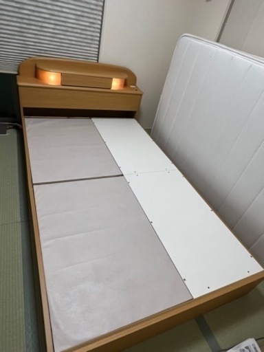 美品ニトリ収納付きセミダブルベッドとNsleepマットレスセット