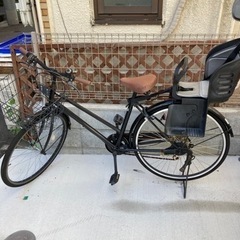 後ろ子供乗せ付き自転車（黒）