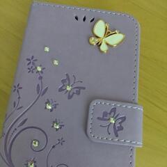 Y!mobile　Android One S9  手帳型スマホケース　紫 蝶々の画像