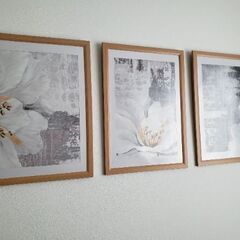 未開封　絵画　ノンフレーム　A4サイズ　グレー　３枚セット