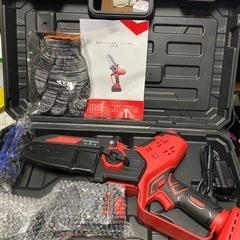 1回使用、チェーンソー 充電式 電動チェーンソー 21V / 4.0Ah大容量バッテリー2個搭載 電動 チェーンソー 充電式 (マキタ バッテリー対応) LEDの画像