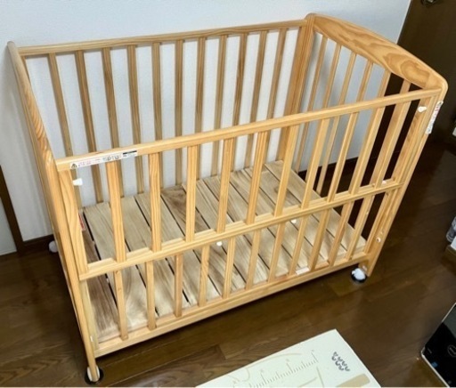 KATOJI  高さ調整付きベビーベッド　内寸70㎝×120㎝