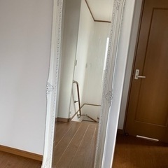 鏡　アンティーク　白い鏡　姿見