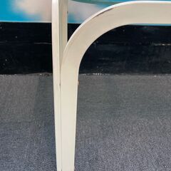 ガラステーブル　ローテーブル　中古　レトロ　白枠の画像