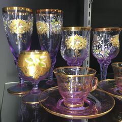 【値下げしました】【ジモティ来店特価！！】ベネチアグラスセット　J-0891の画像