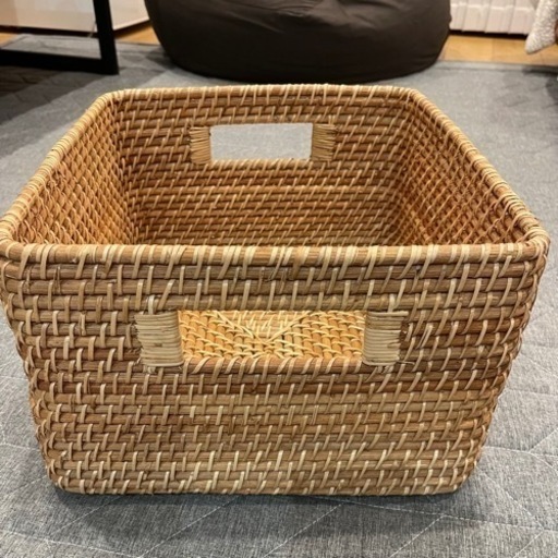 無印良品　重なるラタン角型バスケット大