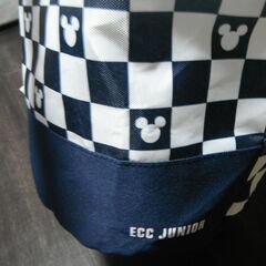 ECC　ジュニア Disney ディズニー 巾着　リュック ミッキーマウス　ネイビー×ホワイトの画像