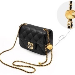 新品2way 牛革レザー カーフスキン 菱形パフパフ感 チェーン長さ調整可能 上品なショルダーバッグの画像