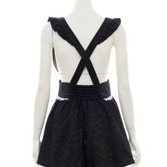シークレットハニー サスペンダー付　ジャガード　フレア　パンツ　黒の画像