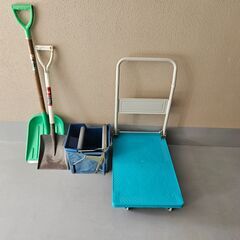台車　スコップ　モップ洗い機