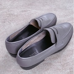 【セール】バーニーズニューヨーク　レザーローファー　27センチ 新品>ローファー グレー バーニーズニューヨーク