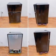 8AG1 S-cubism エスキュービズム 2ドア冷蔵庫 WR-2090BK 2017年製 ブラック