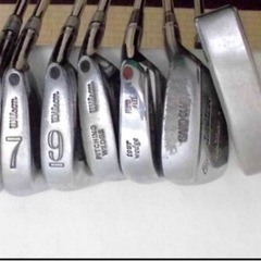 JM8227)ゴルフクラブ10本とキャディーバッグのセット 1W,3W,7W,3I,7I,9I,PW,SW,PT,SAND CLUB シャフト硬度L,R,S CallaWay Wilson,PING 右利き用 筒型ケース10本、ヘッドカバー3個付き【取りに来られる方限定】　ロストボール付きの画像