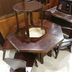 2/21商談中/狩野 福岡｜星野民藝｜サイドテーブル付｜八角