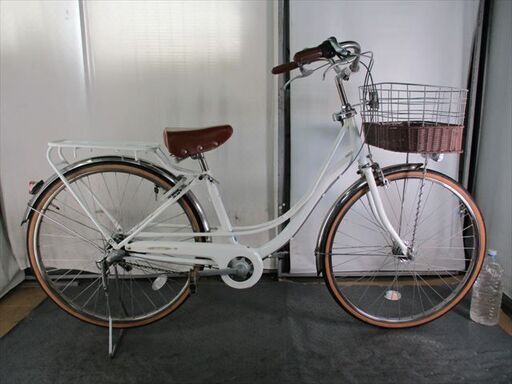 C991★限定特価★ 中古自転車 【26インチ　シティ　アサヒ　白　3段　LEDオートライト 】